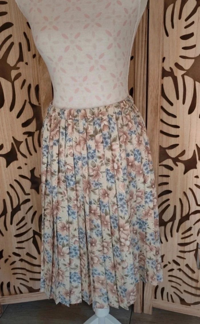 Jupe plissée midi fleurie - Fabriquée en France - Taille unique - photo numéro 2