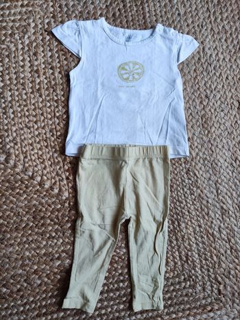 Ensemble tee shirt MC leggings 12 mois
