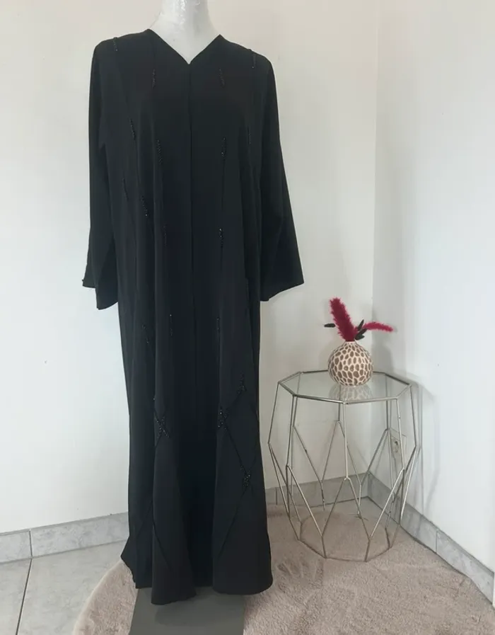 Abaya perlée noire dubai neuve - photo numéro 11