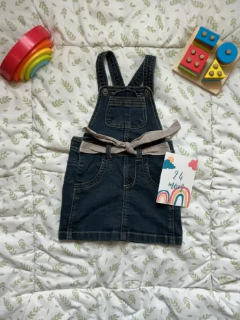 robe salopette en jean bleu pick ouic 24 mois