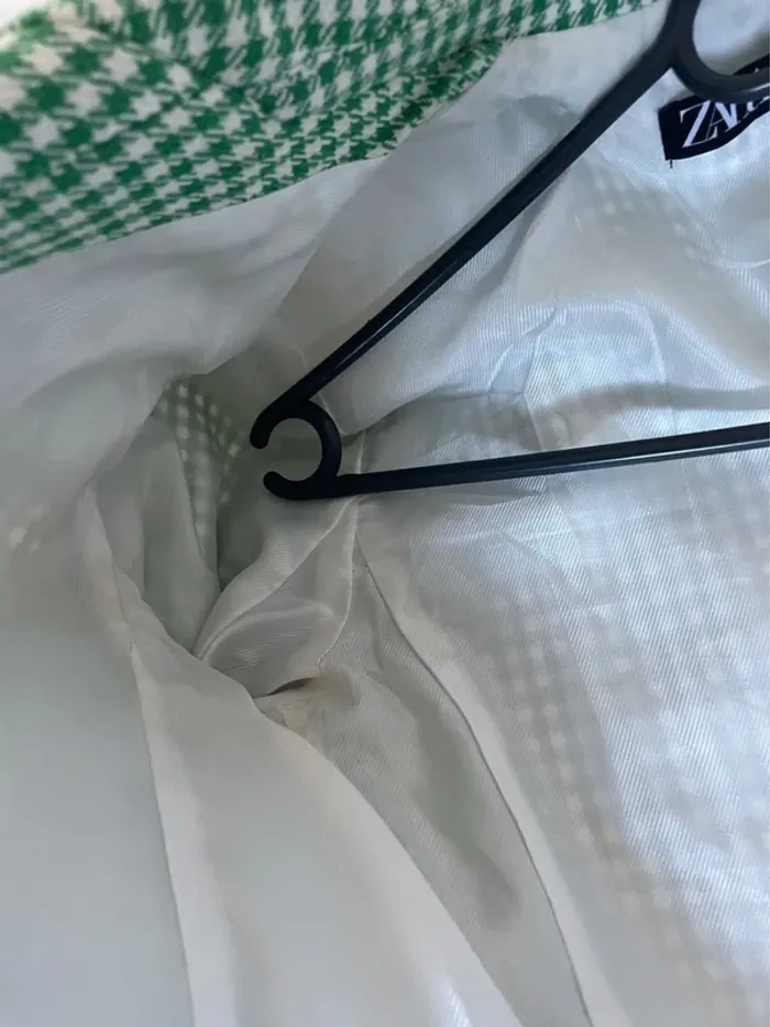 Zara veste blazer tailleur vichy à boutonnage croisé taille XS - photo numéro 15