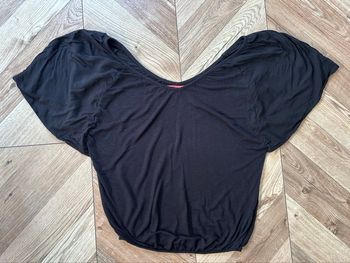 Top Noir Bershka Manches Papillon / Chauve-souris