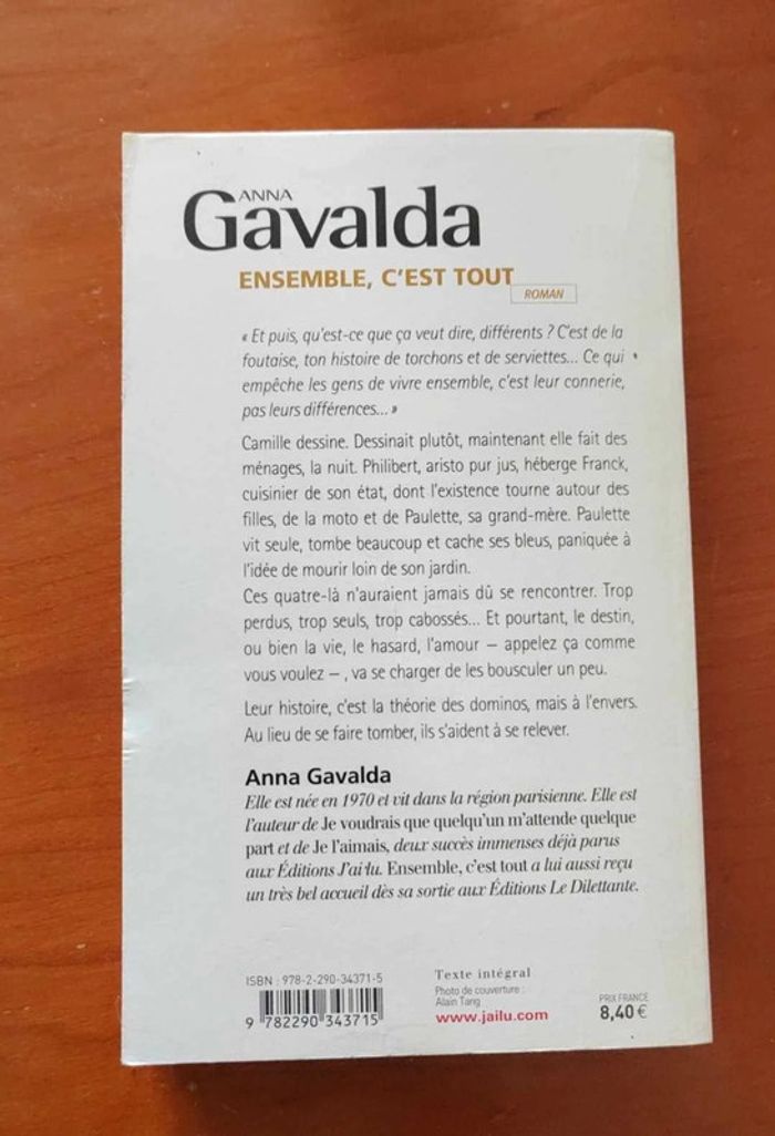 Livre Anna Gavalda- Ensemble c'est tout - photo numéro 2