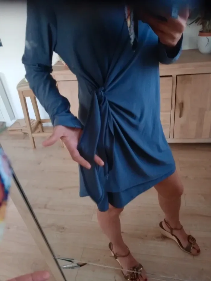 Robe portefeuille  taille L gris foncé c87 - photo numéro 3