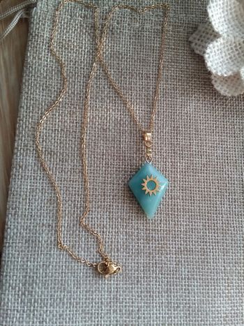 Collier amazonite naturelle réversible