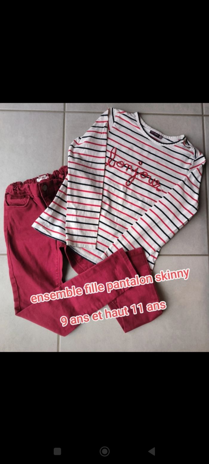 Ensemble fille pantalon 9 ans et haut 11 ans
