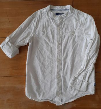 Chemise blanche manches longues col Mao Okaïdi 6 ans