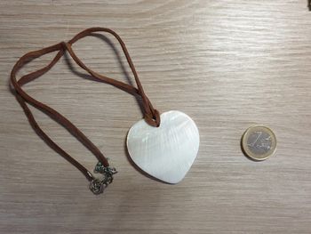 Magnifique collier cœur nacre véritable vintage