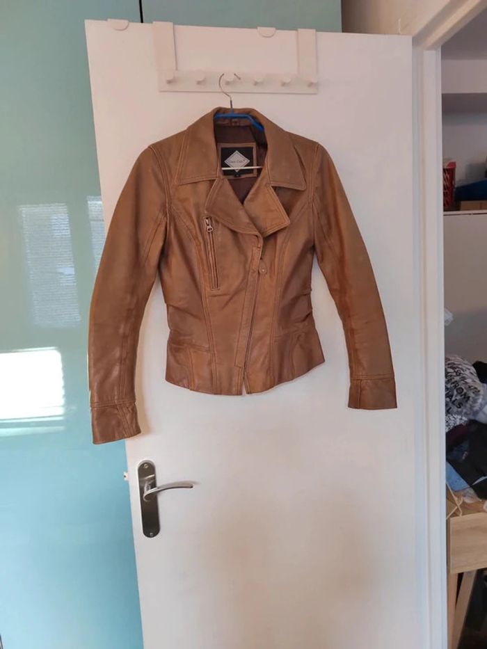Perfecto en cuir marron t. 1 Glam Cuir