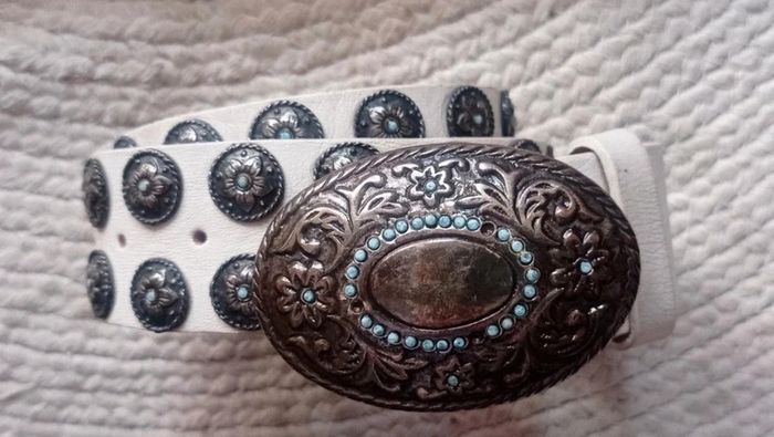 Ceinture western cuir italien vintage