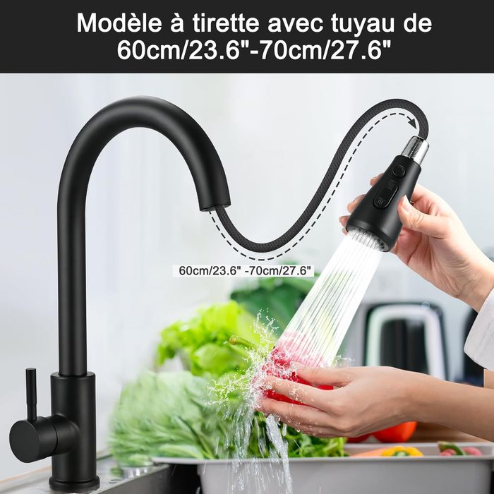 FORIOUS Robinet avec douchette extensible - photo numéro 3