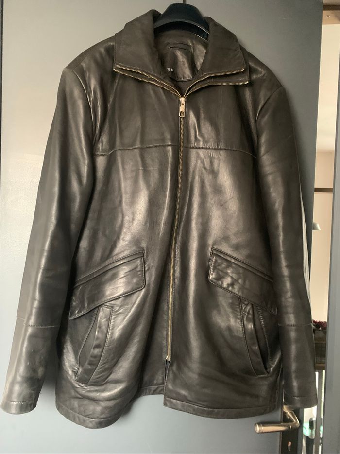 Manteau cuir noir taille 50 devred