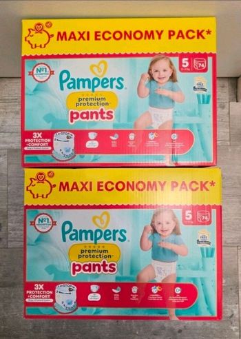 🍼 Pampers Premium Protection – Taille 5 (11–17 kg) – Lot 2x74 couches – Neuf