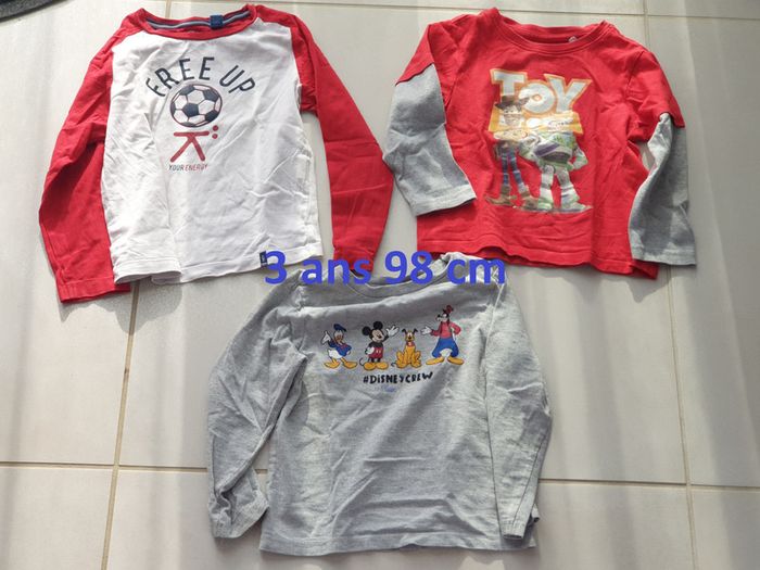 3 t shirt manche longue 36 mois 3 ans 98 cm