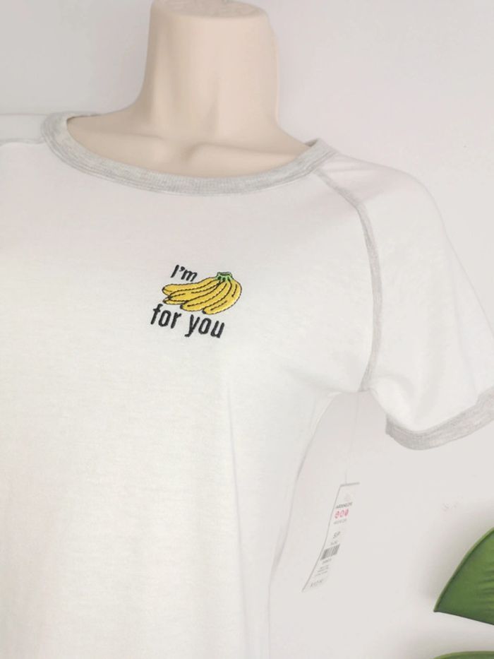 Tee-shirt blanc écusson banane Ardene Taille XS - photo numéro 2