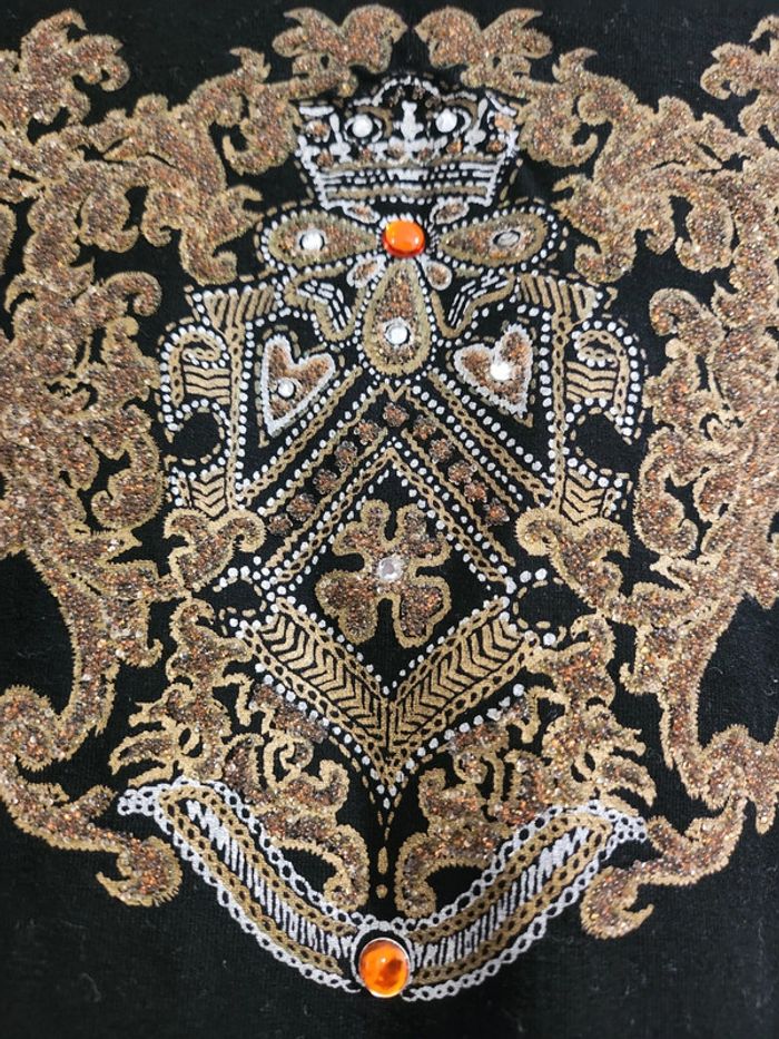 T-shirt manche longue avec motif doré - photo numéro 2