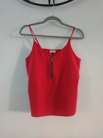 Débardeur rouge avec bande noir taille S neuf