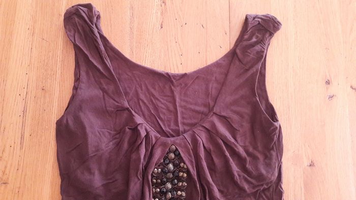 Débardeur "bijoux", marron ,taille M - photo numéro 2