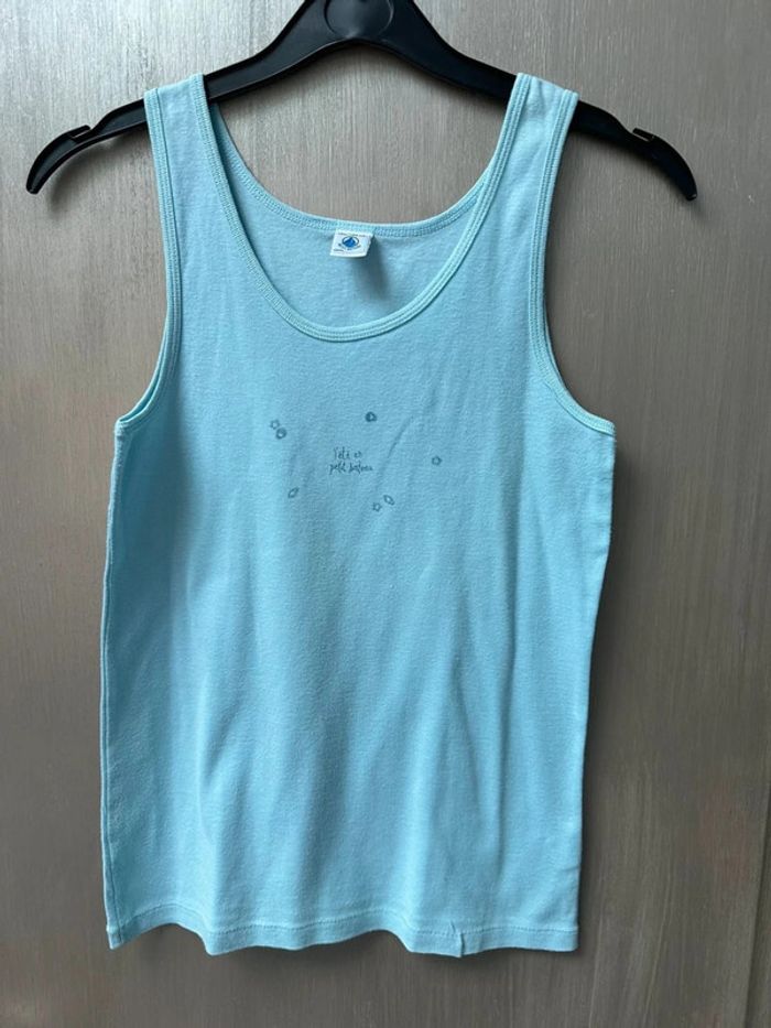 Débardeur fille bleu ciel petit bateau 14 ans