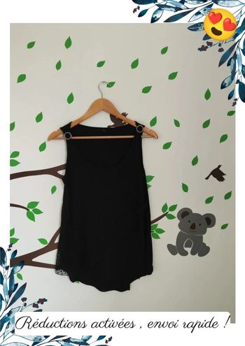 Débardeur noir femme