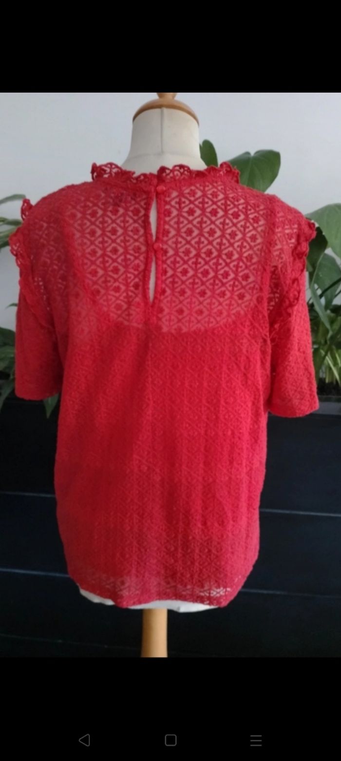 Blouse rouge manches courtes Bonobo - photo numéro 4
