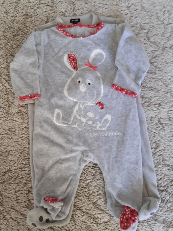 Lot de 5 pyjamas velours 6 mois - photo numéro 9