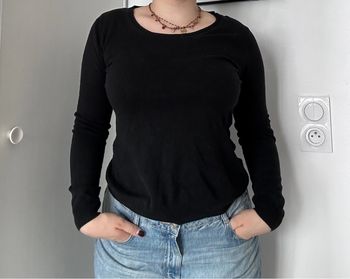 Pull fin Burton of London – Taille 38 – Col rond – Détails violets