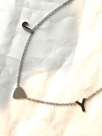 Collier Pendentif Joy Amour Cœur Petites Lettres Caractères Pendants Bijou Argenté Fantaisie Femmes