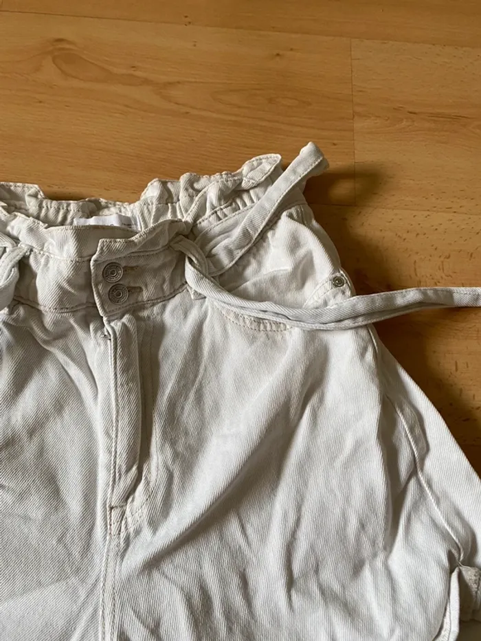 Short en jean blanc/ecru - Mango - photo numéro 4