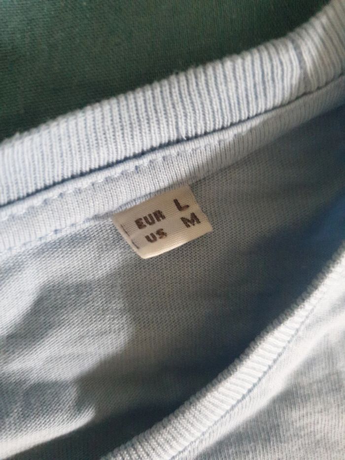 Neuf Tee-shirt femme bleu ciel taille L - photo numéro 2