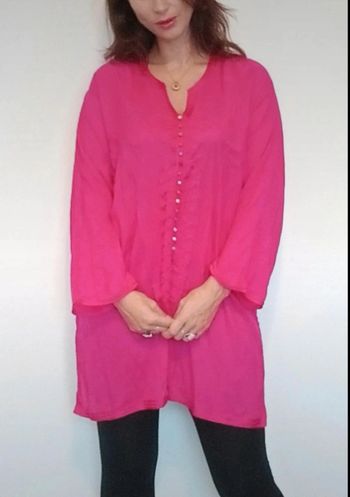 Tunique chemise rose ethnique chic taille 38