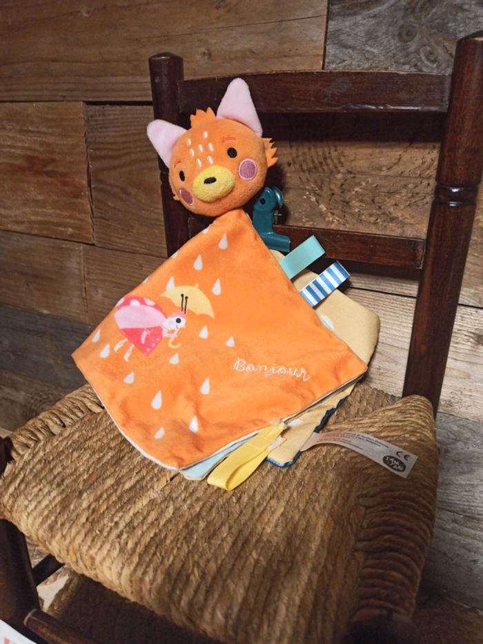 Doudou renard livre tissu tbe - photo numéro 3