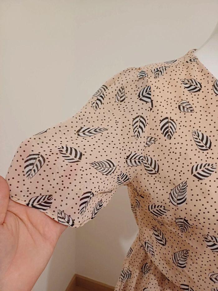 Robe fluide à imprimé Plumes Flamant Rose taille S 36 - photo numéro 5