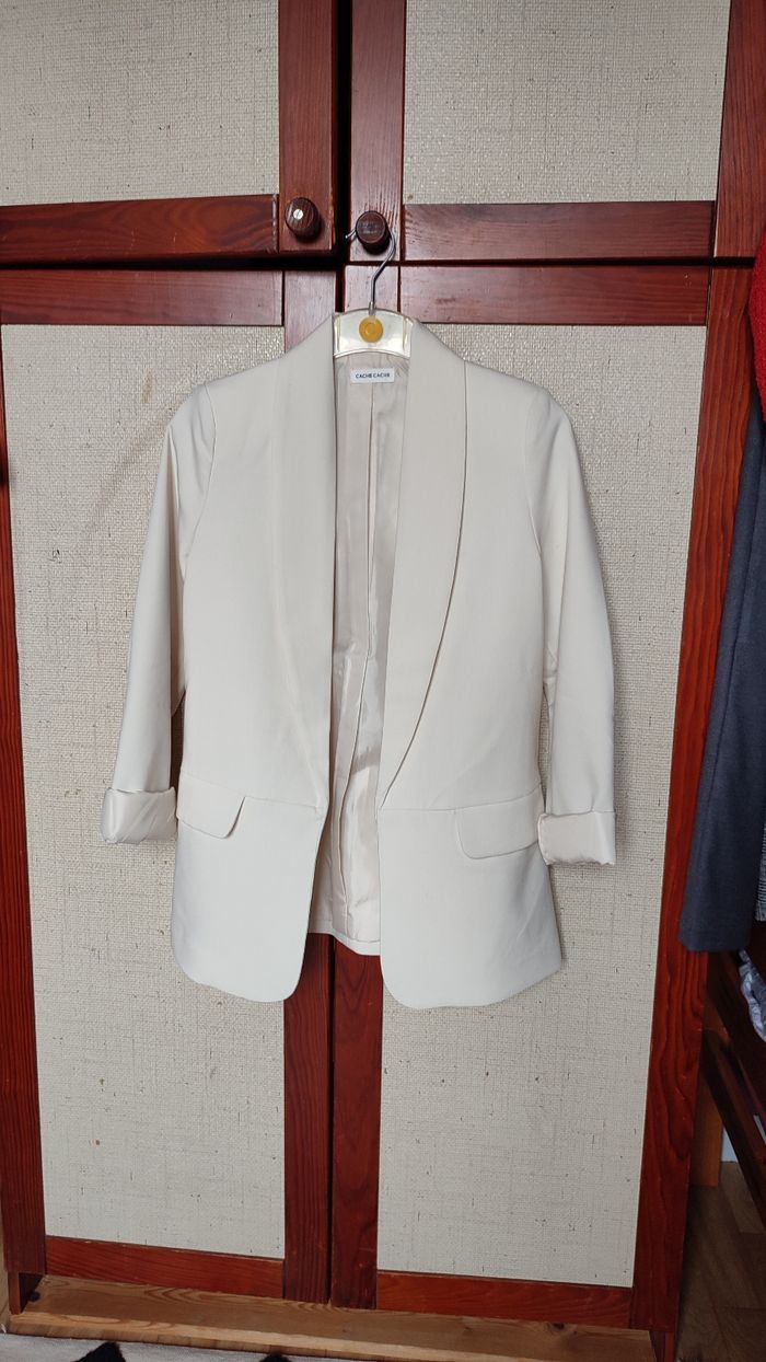 Veste blazer écru taille 34 - photo numéro 3