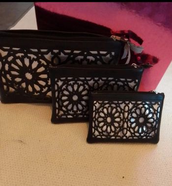 Lot 3 pochettes noir/argenté