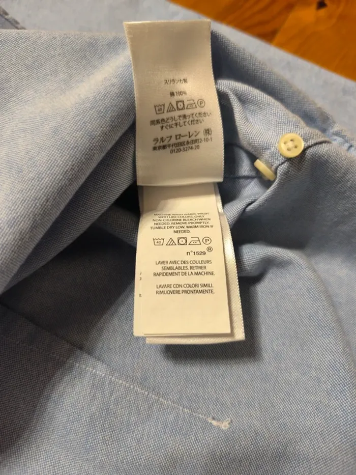 Chemise à manche longue - Ralph Lauren - Logo brodé premium - Bleu clair - Taille S - photo numéro 10