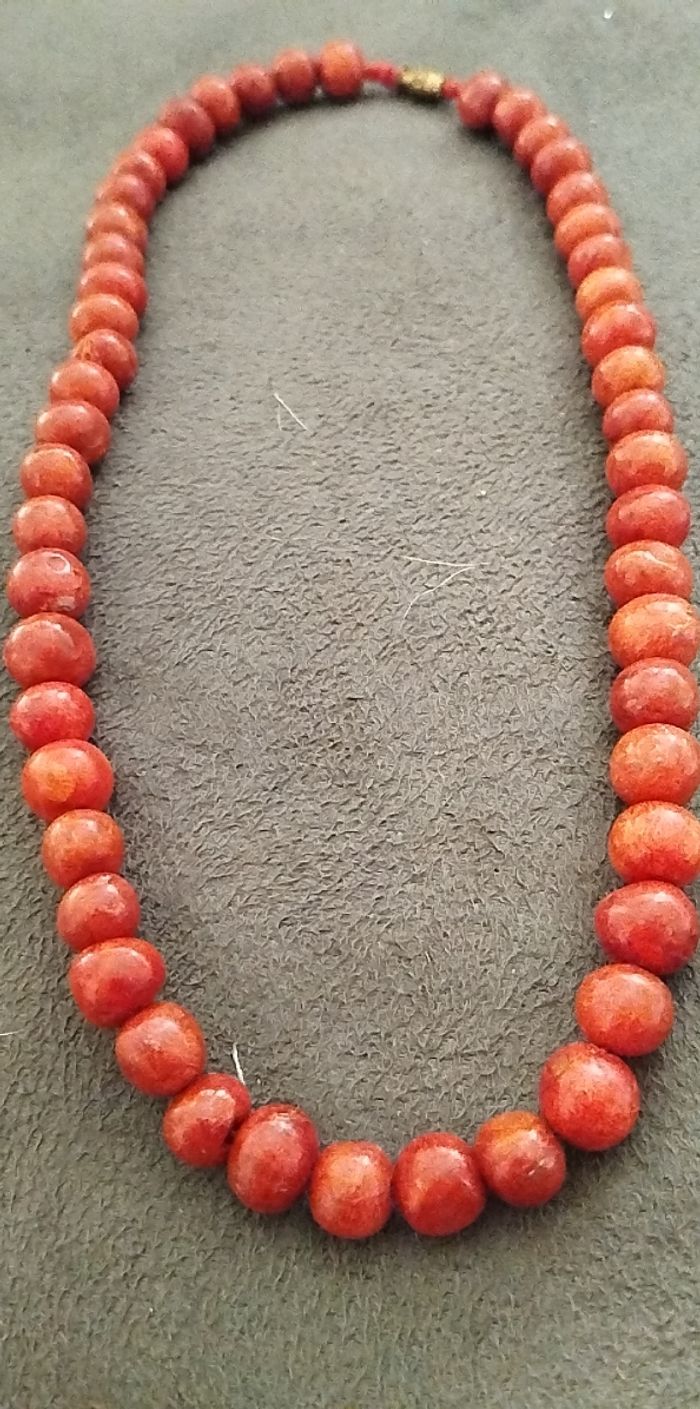 Collier de corail rouge naturel vintage. - photo numéro 5