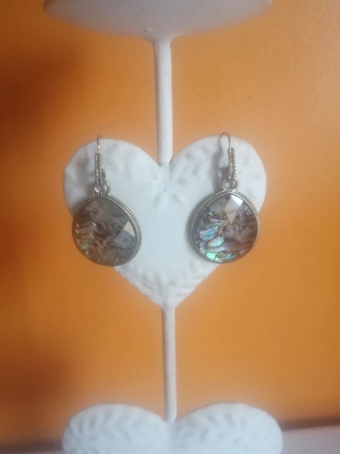 🌸Boucles d'oreilles dorées à reflets Vintage 🌸 - photo numéro 2