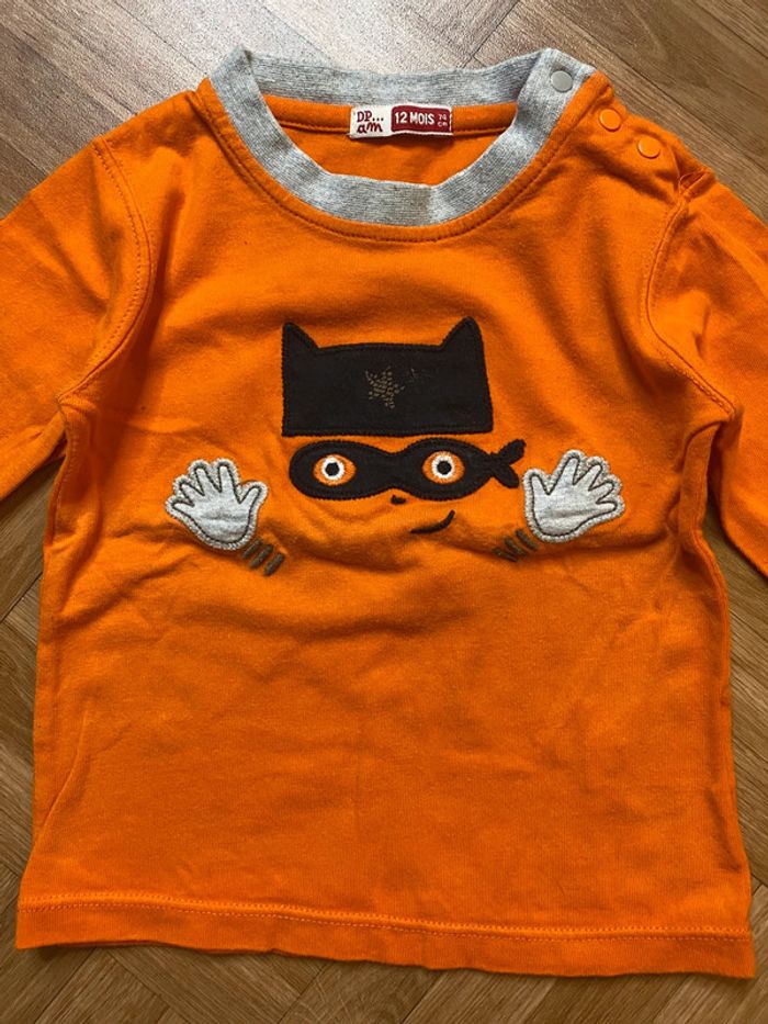 T-shirt orange taille 12 mois Du Pareil au Même - photo numéro 2