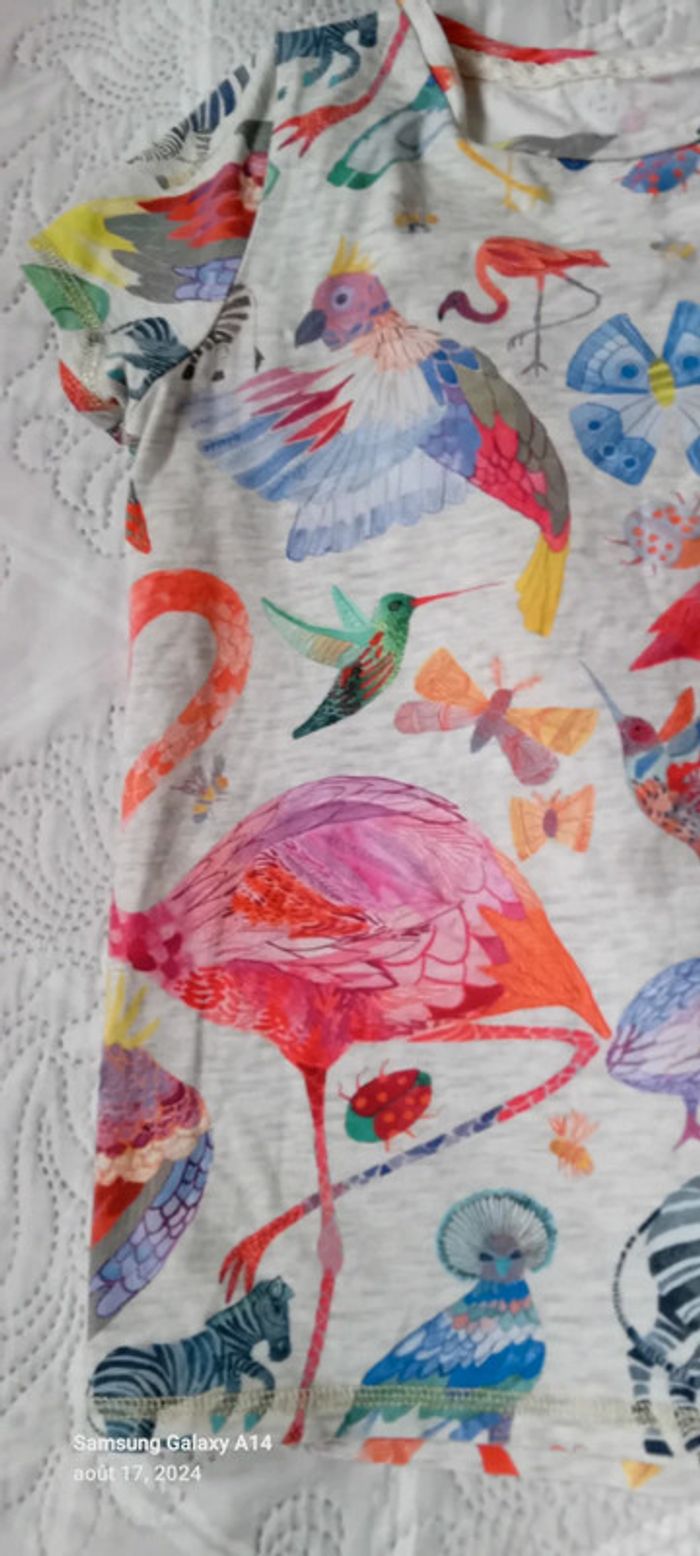 Tee-shirt coloré motif animaux gris fille 10 ans - photo numéro 6