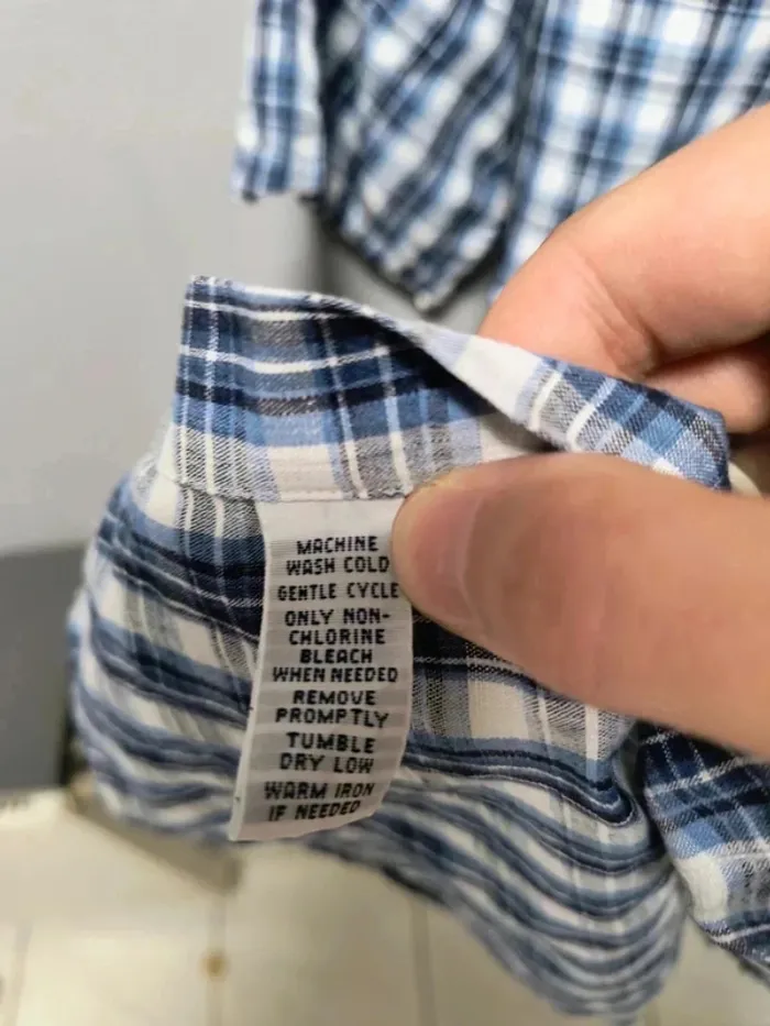 Chemise Ralph Lauren à carreaux bleu vintage Y2K – Custom Fit – Homme L - photo numéro 4
