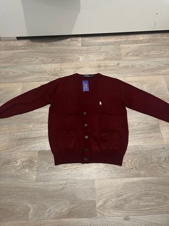 Cardigan bordeaux manches longues Ralph Lauren 