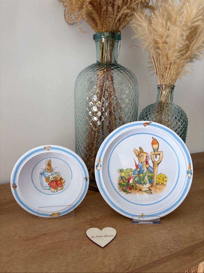 Assiette et bol Peter rabbit en melamine