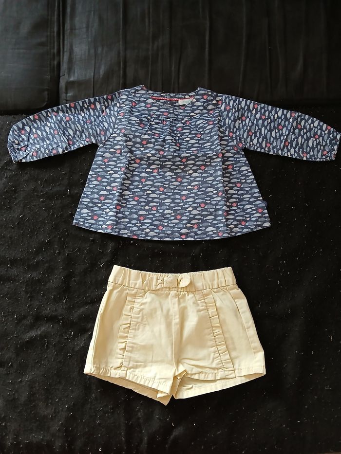 Ensemble été short/haut 12 mois fille - photo numéro 2