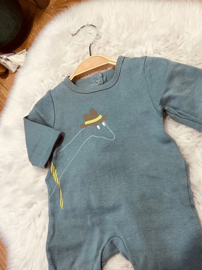 Taille 1 mois pyjama fin garçon Vertbaudet vert * girafe * 💙 - photo numéro 2