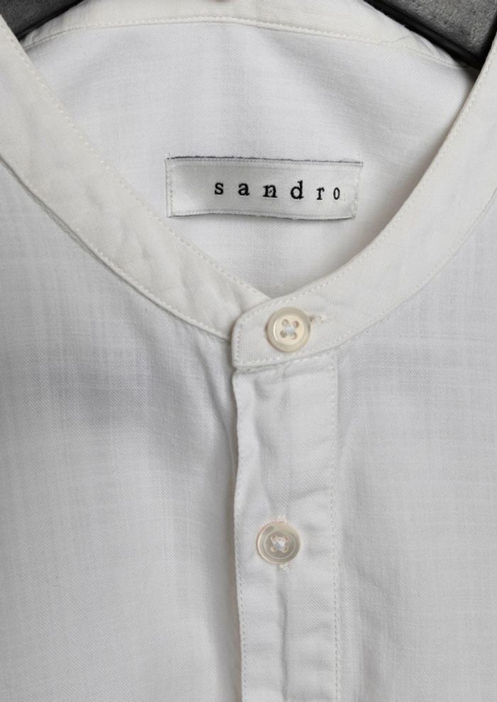 Chemise blanche manches longues col Mao Sandro Taille L - photo numéro 3