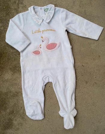 Pyjama velours col Claudine bébé fille 74 cm Mes Petits Cailloux