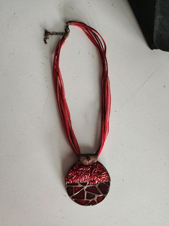 Collier rouge vintage - photo numéro 3