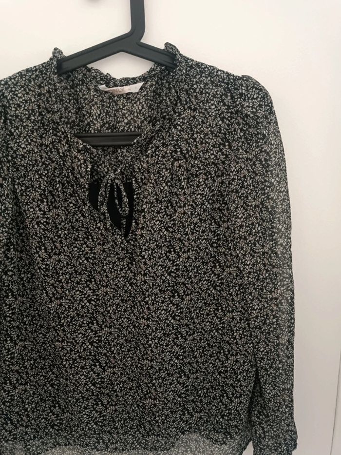 Blouse noire imprimé fleurs Only Taille S Très peu porté