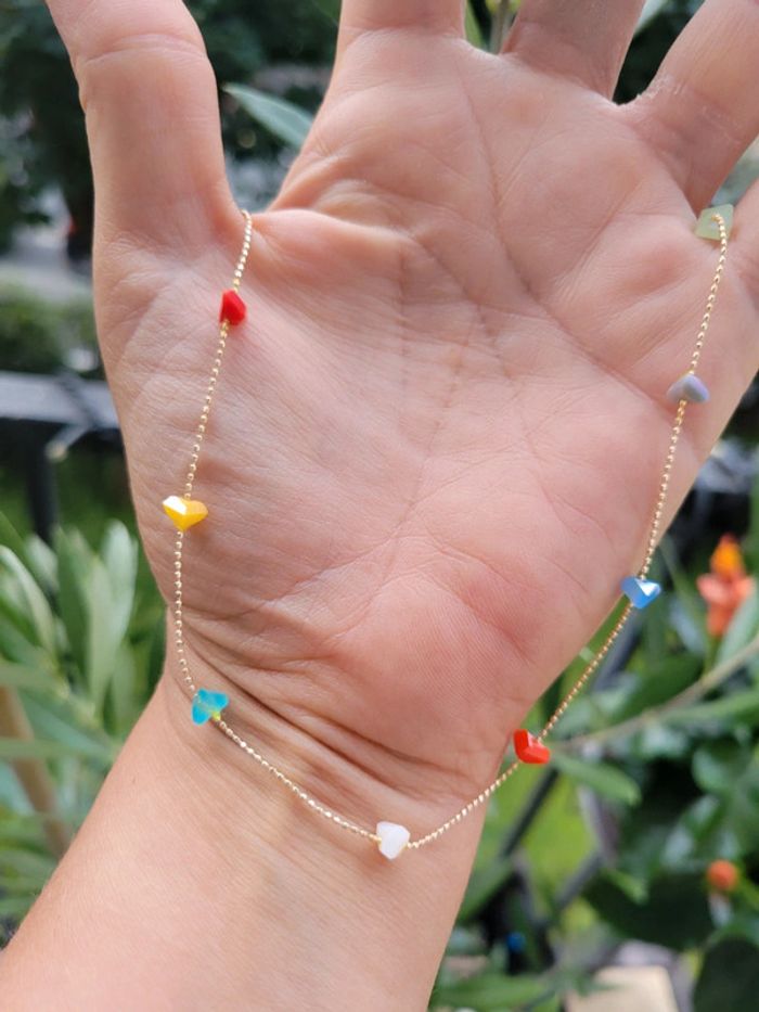 Collier ras de cou plaqué or et zirconiums - photo numéro 5